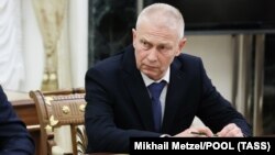 Ексначальник штабу угруповання «Вагнер» Андрій Трошев на зустрічі з президентом РФ Володимиром Путіним. Москва, 28 вересня 2023 року