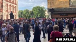 Skup podrške novinaru Radara Vuku Cvijiću u Beogradu, 31. maj 2024.