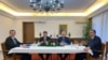 Kosovar Prime Minister Albin Kurti (left) meets with Serbian president Aleksandar Vucic (right) and EU envoys Miroslav Lajcak and Josep Borrell in Ohrid, North Macedonia, in March.