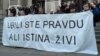 Protest 5. februara 2024. posle oslobađajuće presude za ubistvo novinara Slavka Ćuruvije. Generalna sekretarka Nezavisnog udruženja novinara Srbije Tamara Filipović Stevanović ocenjuje da je poruka presude "vrlo jasna: nekažnjivost zločina nad novinarima i dalje prednjači".
