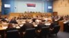 Members of parliament of Bosnian entity Republic of Srpska attend a session in Banja Luka on April 26.