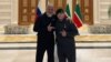 Adam Kadyrov wears his Hero of Chechnya medal alongside State Duma Deputy Adam Delimkhanov