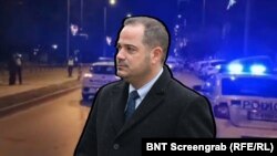 Колаж с вътрешния министър Калин Стоянов на фона на мястото в Стара Загора, на което на 30 декември 2023 г. загина при ареста си Пламен Пенев.