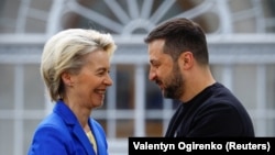 Урсула фон дер Ляйен менен Владимир Зеленский.