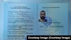 Ковалевдун Кыргызстандан алган күбөлүгү.