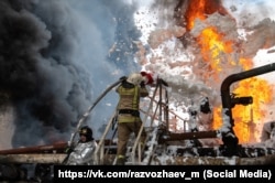 Aqyarda Kazaçya körfezindeki neft bazasında yanğın, 2023 senesi aprelniñ 29-ı