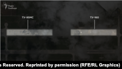 Супутниковий знімок Planet Labs за 28 квітня 2022 року, на якому на аеродромі «Енгельс» помітні десятки бортів Ту-95МС та Ту-160, які є носіями Х-101