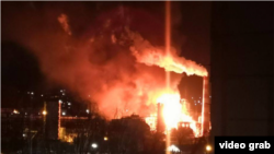Наступствы папярэдняга ўдару дронамі па нафтакомплексе ў Туапсэ. Студзень 2024 году. Ілюстрацыйнае фота