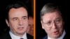 Kosovar Prime Minister Albin Kurti and Serbian President Aleksandar Vucic (combo photo)