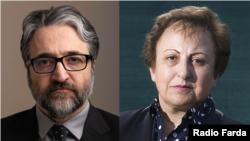 شیرین عبادی (راست) و حامد اسماعیلیون