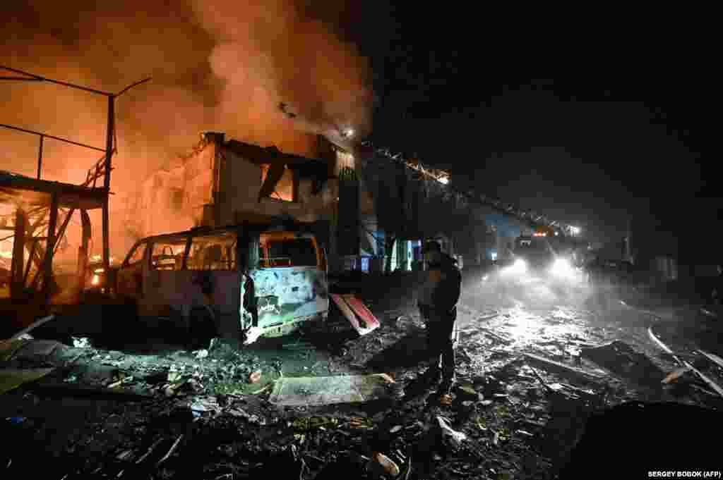 The biggest drone attack in weeks not only struck Kharkiv but Odesa and Kherson in the south and the region of Lviv on Ukraine&#39;s border with Poland in the west.