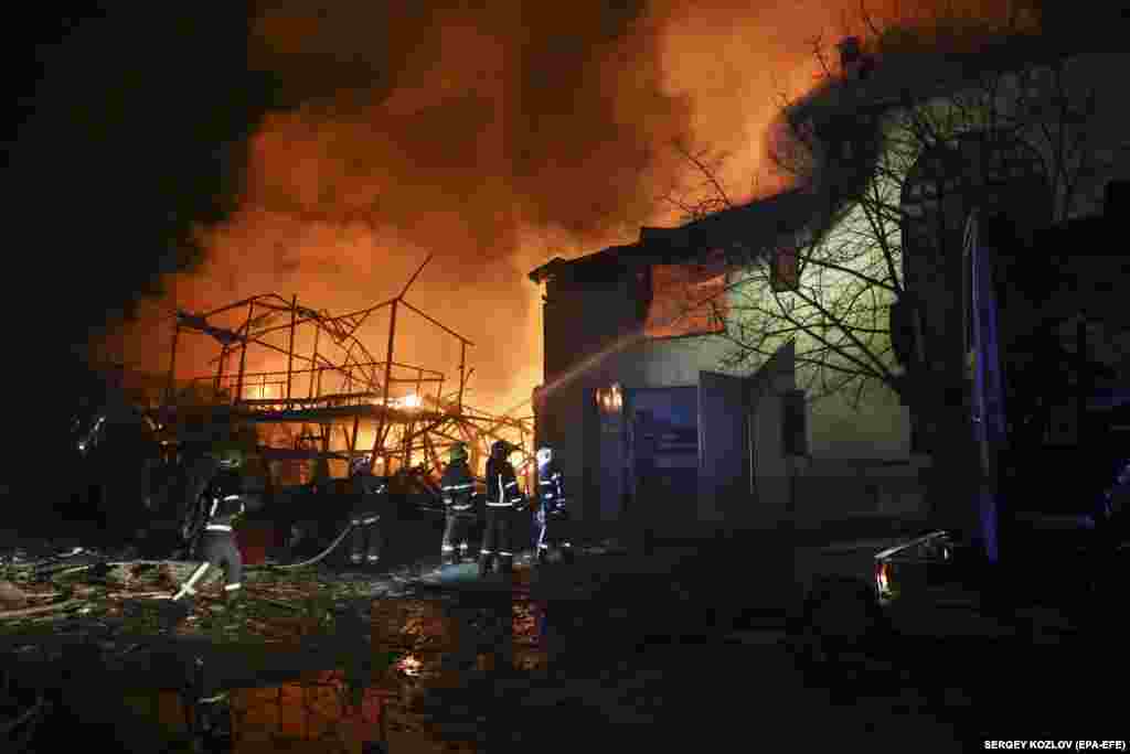 An adviser to President Volodymyr Zelenskiy, Andriy Yermak, said Ukraine&#39;s forces had shot down 24 Iranian-designed attack drones and a guided missile during the overnight attack.