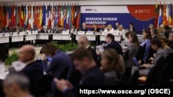 На штогадовай канфэрэнцыі АБСЭ ў чалавечым вымярэньні ў Варшаве. Архіўнае фота
