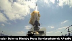 «Կալիբր» տեսակի հրթիռ արձակող ռուսական նավը Միջերկրական ծովում, արխիվային լուսանկար