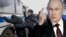 Владимир Путин и полицейское задержание, коллаж