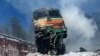Russian Railways said an explosion overnight on May 2-3 led to the derailing of an engine and 20 cargo cars.

