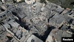 Գազայի հատված - Իսրայելական ուժերի հարվածների հետևանքները փախստականների «Մագազի» ճամբարում, 5-ը նոյեմբերի, 2023.