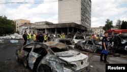 Винница шаарындагы орус ракеталары тийген объектилер. 