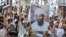 Supporters of the hard-line pro-Taliban party Jamiat Ulema-i-Islam-Nazaryati shout anti-U.S. slogans during a protest in Quetta on May 2.