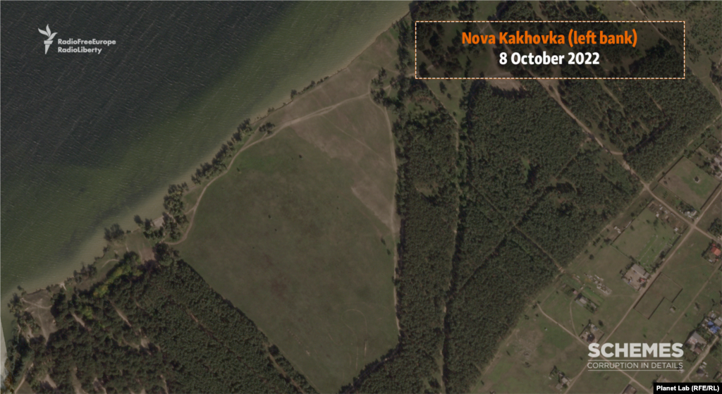 The defensive trenches do not appear in imagery taken last month.&nbsp;