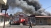 Video posted on social media showed black smoke rising from the Surmalu market, which is a sprawling complex where, among other things, fireworks and other pyrotechnics are sold.