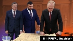 Коллаж: Пасечник, Пушилин, Путин