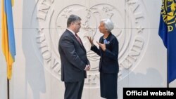 Директор-розпорядник МВФ Крістін Лаґард та президент України Петро Порошенко