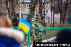 Акція протесту проти російської окупації у Генічеську, березень 2022 року