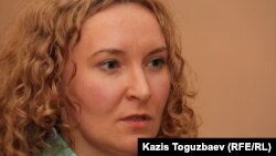 Татьяна Трубачева, главный редактор закрытой по решению суда газеты "Голос республики". Алматы, 7 февраля 2013 года.  