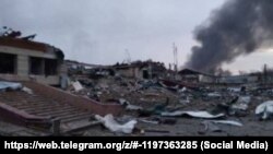 Яворов шаарындагы полигон ракеталык аткылоодон кийин. 2022-жылдын 13-марты.