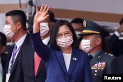 Тайвань президенті Цай Инвэнь ұлт күнін атап өту кезінде. Тайбэй, 10 қазан 2021 жыл.