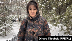 Гражданская активистка Ляззат Досмамбетова. Шымкент, 5 декабря 2022 года 