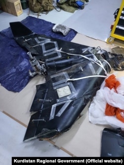 پهپاد شاهد ۱۳۶ آسیب دیده که در ۲۳ بهمن با چتر در نزدیکی اربیل فرود آمد.
