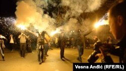 Сербиядагы ашкере оңчулдардын НАТОго каршы митинги, Белград, 24-март 2022-жыл.