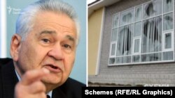 Колаж: Вітольд Фокін та будинок, в який потрапили уламки ракети