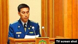 Türkmenistanyň baş prokurory Ý.Ýazmyradow hökümet maslahatynda, 19-njy iýul.