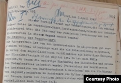 Отчет зондерфюрера Бая о поездке в Карачев, апрель 1942. Источник: Bundesarchiv Freiburg.