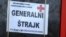 Strike sign in front of primary health institution in Konjic 