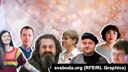 Ніка Сандрас, Барыс Гарэцкі, Аляксандар Памідораў, Тацяна Нядбай, Уладзімер Пугач, Аксана Колб, Андрэй Хадановіч. Каляж 