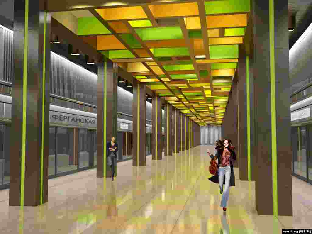 Москвада қурилиб Фарғона номи берилиши керак бўлган янги метро станцияси бекати макети