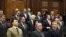 Armenia -- Senior deputies from the ruling Republican Party attend the opening of a parliament session.
