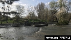 Підтоплення в Гагарінському парку Сімферополя, 15 квітня 2022 року