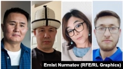 "Азаттыктын" атайын коллажы. Алып баруучу Эрнист Нурматов (Чехия) жана талкуунун катышуучулары Улан Шоруков (АКШ), Самара Жумадилова, Самат Уранкай (Орусия). 