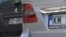 Vehicles with KM license plates are seen in North Mitrovica.