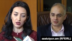 Министр юстиции Армине Ованнисян  и оппозиционер Левон Зурабян 