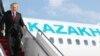 Kazakhstan - Kazakh President Nursultan Nazarbayev exits his airplane upon his arrival to Baku on October 2, 2009. Nazarbayev is on a working visit to Azerbaijan.      AFP PHOTO / STR (Photo by STR / AFP)