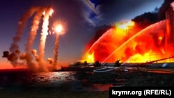 Война в акватории Черного моря между Украиной и Россией. Коллаж