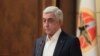Armenia - Former President Serzh Sarkisian speaks at the headquarters of his Republican Party, Yerevan, April 14, 2025.