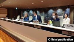 Эдил Байсалов БУУнун Европа экономикалык комиссиясынын аймактык форумунда. 2022-жыл, 6-апрель.