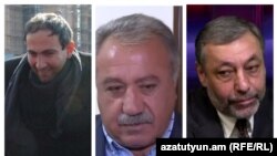 Слева направо: Никол Пашинян, Сасун Микаелян, Александр Арзуманян
